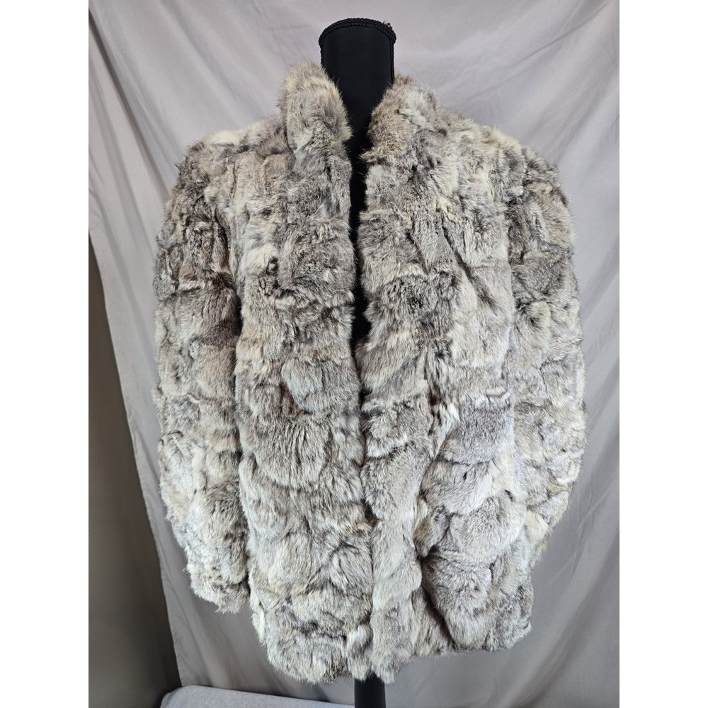 Vintage Authentic Rabbit Fur Coat, Size Medium Very Warm Womens